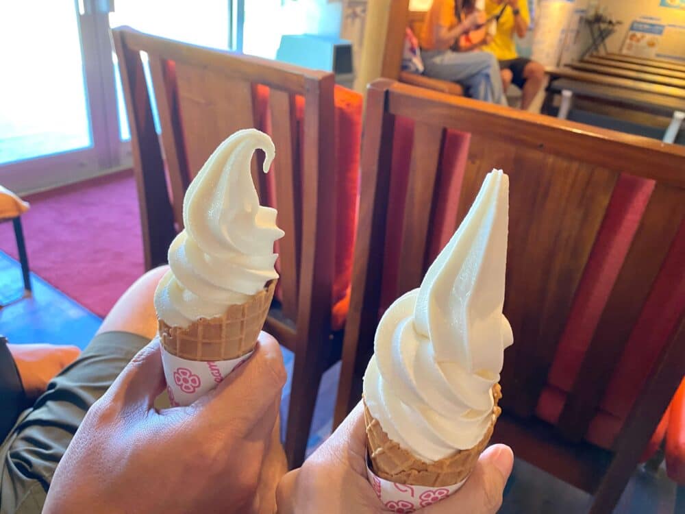 雪塩ミュージアムで販売しているソフトクリーム